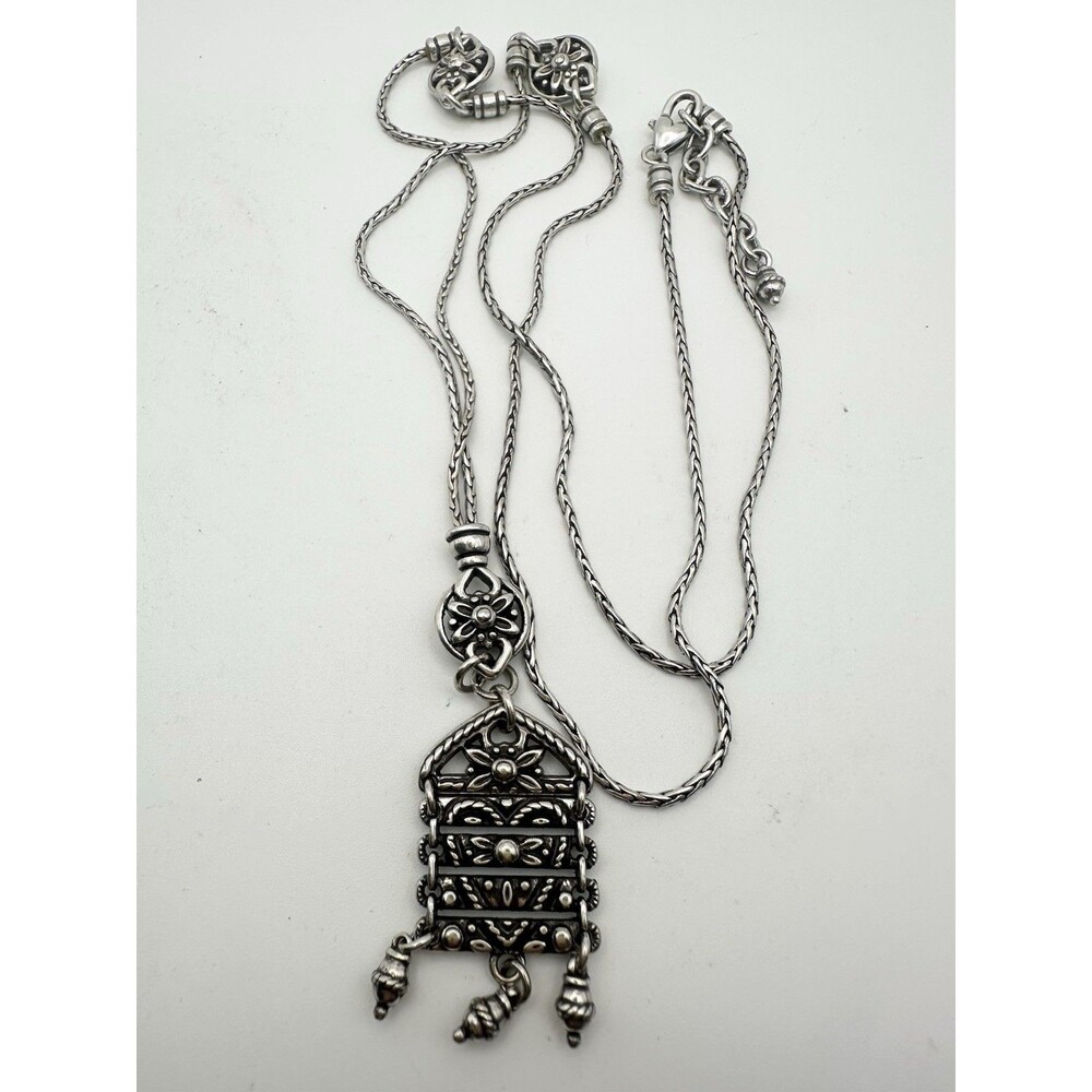Brighton Home Is Where Heart Is Necklace Silver Plated 34” Long